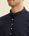Manyavar Men Dark Blue Elegance Short Kurta
