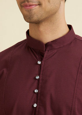 Manyavar Men Maroon Elegance Short Kurta