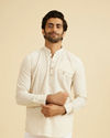 Exquisite Cream Linen Kurta