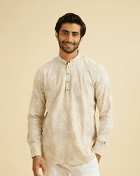 Manyavar Men Beige Elegance Kurta