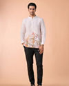 Manyavar Men Warm White Elegance Short Kurta