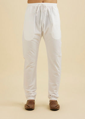 Manyavar Men Cloud White Churidar Pyjama image number 0