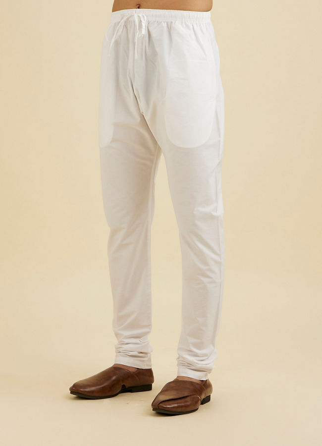 Manyavar Men Cloud White Churidar Pyjama image number 2