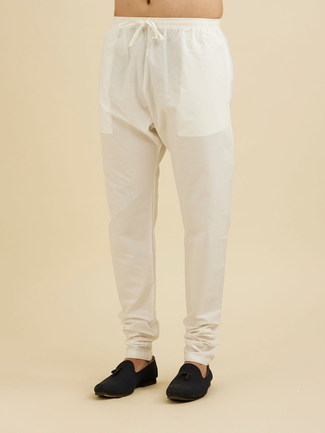 Manyavar Men Cream Beige Churidar Pyjama