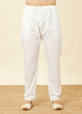 Manyavar Men Off White Pajama