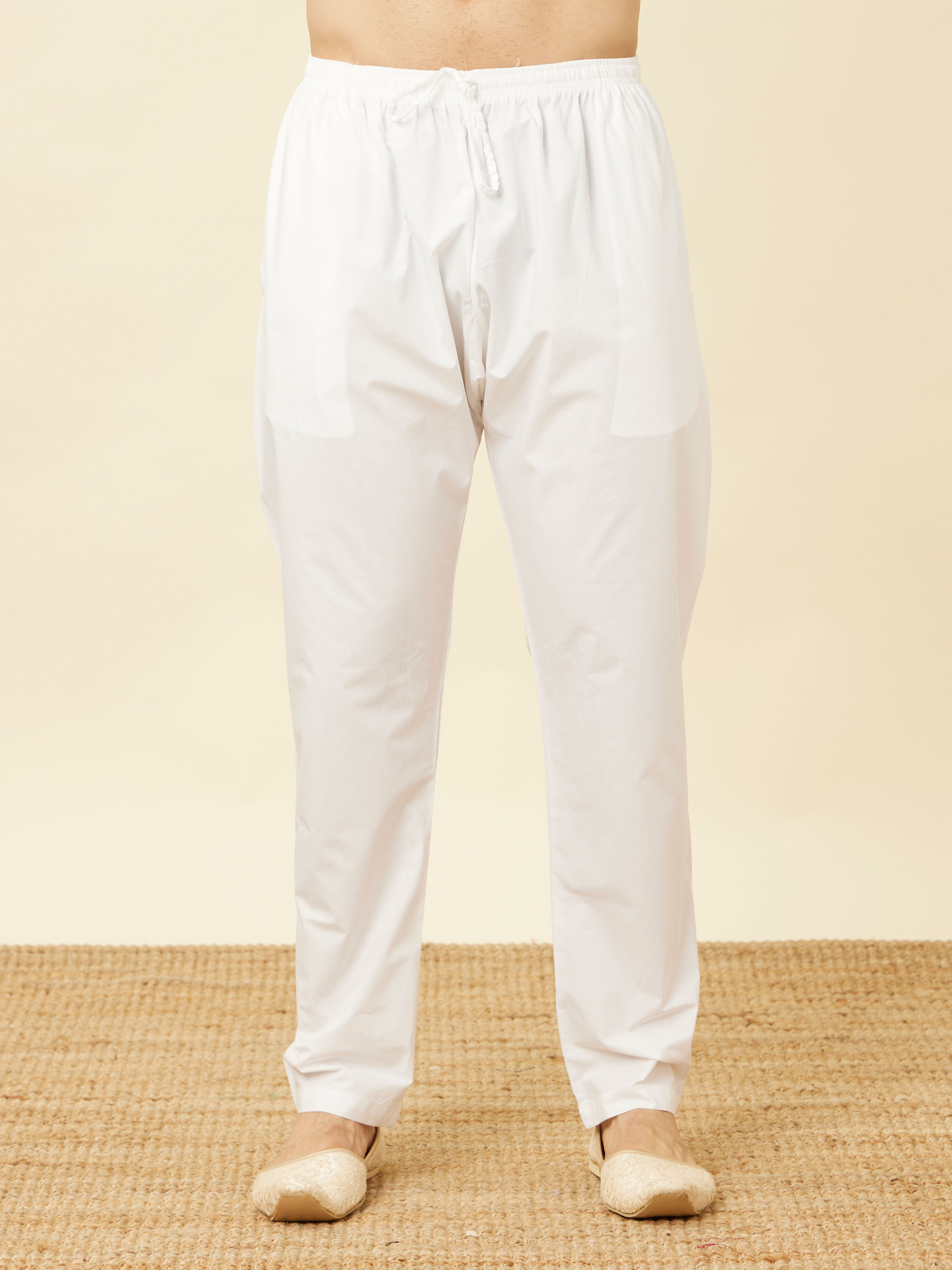 Manyavar Men Off White Pajama