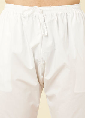 Manyavar Men Off White Pajama