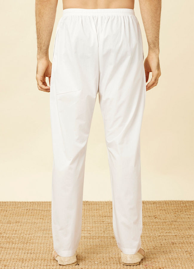 Off White Ethnic Pajama image number 3