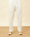 Manyavar Men Off White Pencil Cut Pajama