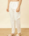 Manyavar Men Off White Pencil Cut Pajama