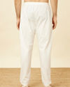 Manyavar Men Off White Pencil Cut Pajama