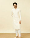 alt message - Manyavar Men Light Cream Pants image number 4