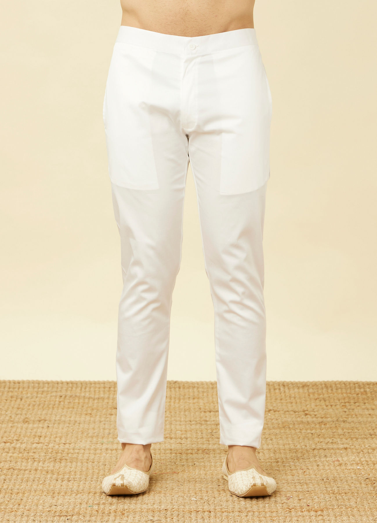 Manyavar Men Light Cream Pants