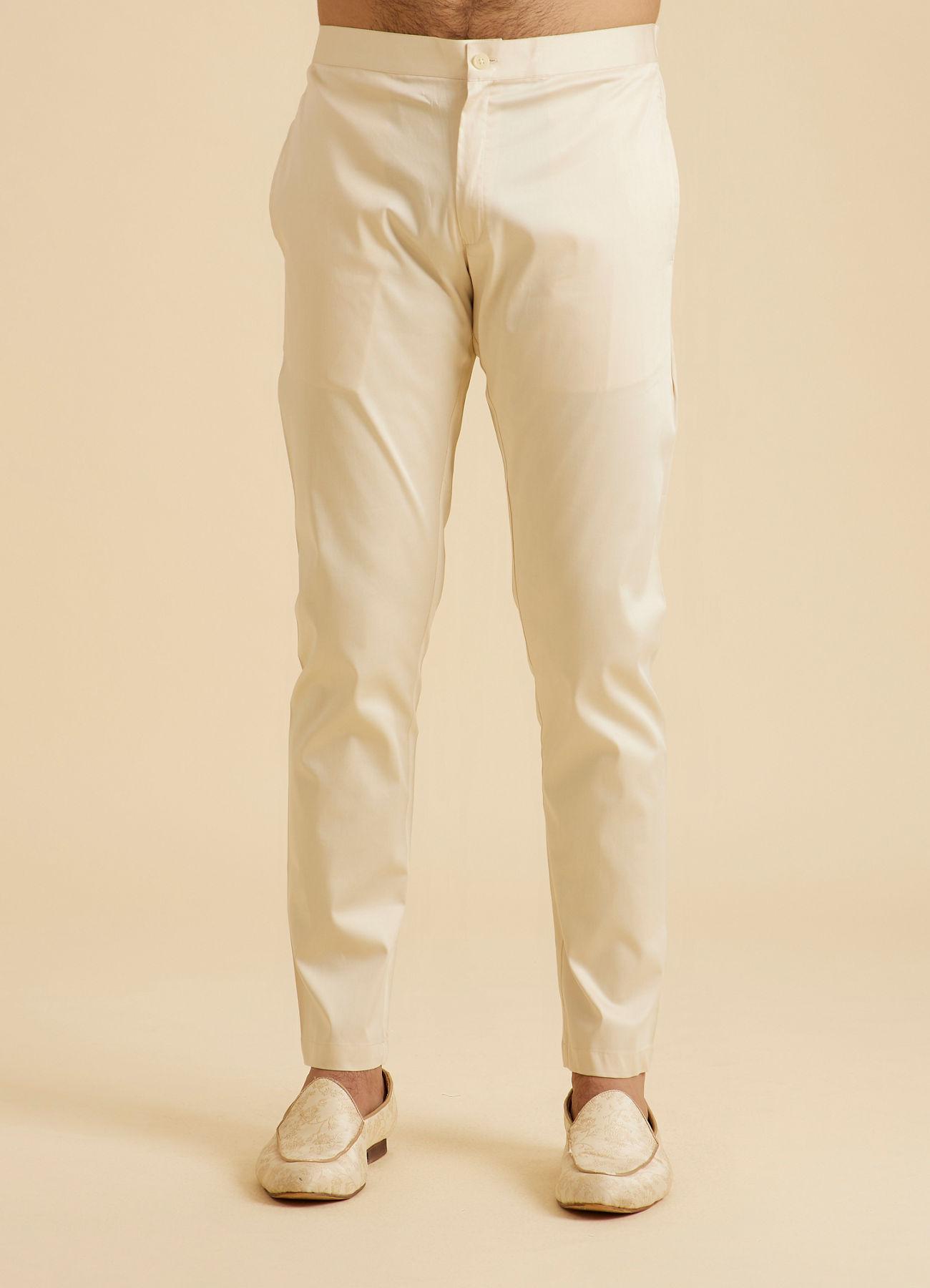 Manyavar Men Beige Elegance Pant
