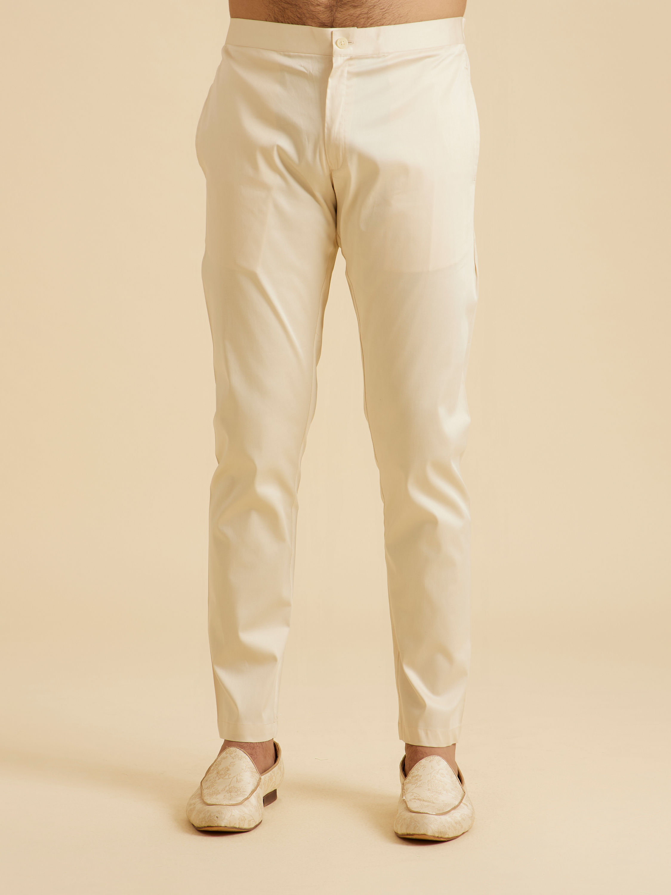 Manyavar Men Beige Elegance Pant