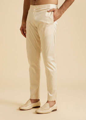 Manyavar Men Beige Elegance Pant