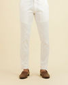 Manyavar Men Snow White Pencil Cut Trousers