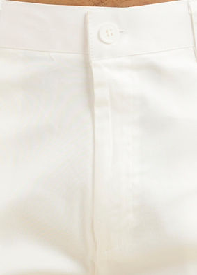 Manyavar Men Snow White Pencil Cut Trousers