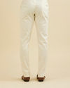 Manyavar Men Warm White Pencil Cut Trousers