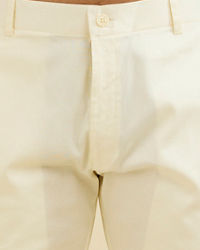 Manyavar Men Warm White Pencil Cut Trousers