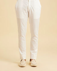 Manyavar Men White Cotton Pant