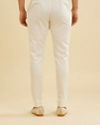 Manyavar Men Soft Cream Pencil Cut Trousers