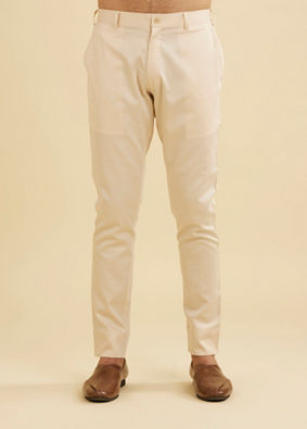 Manyavar Men Refined Pista Green Cotton Pant