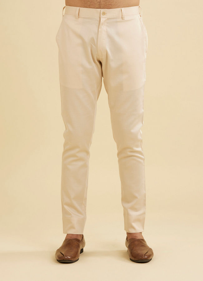 Manyavar Men Refined Pista Green Cotton Pant