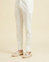 Manyavar Men Cream Cotton Plain Pant