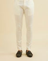 Manyavar Men Snow White Pencil Cut Trousers