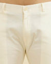 Manyavar Men Snow White Pencil Cut Trousers