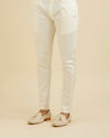 Manyavar Men Warm White Pencil Cut Trousers