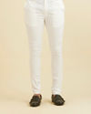 Manyavar Men Cloud White Pencil Cut Trousers