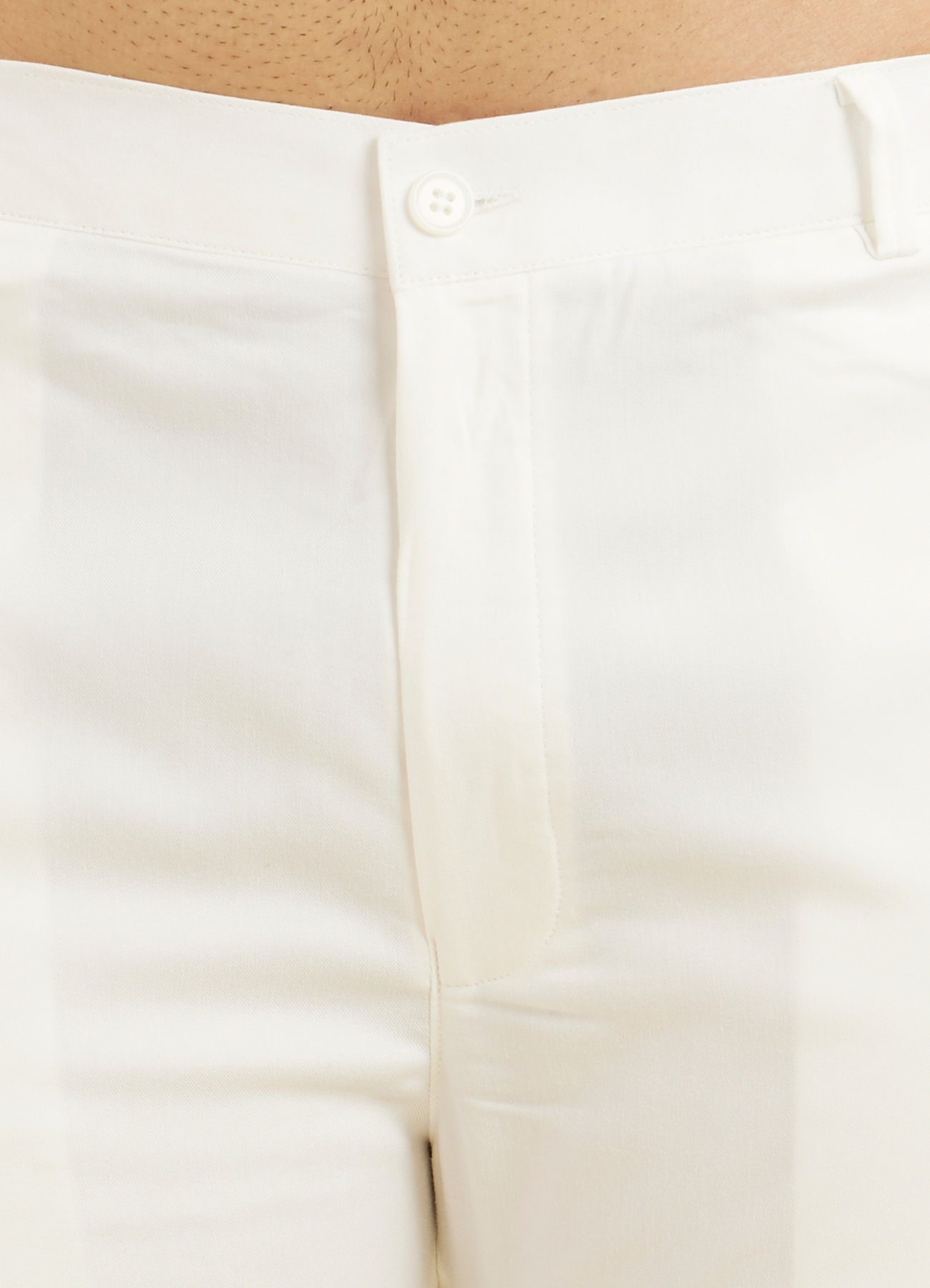 Manyavar Men Cloud White Pencil Cut Trousers