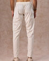 Manyavar Men Warm White Cotton Elegance Pant