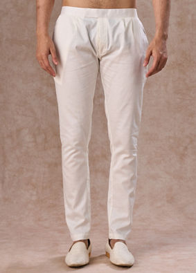 Manyavar Men Elegant Cream Event Pant