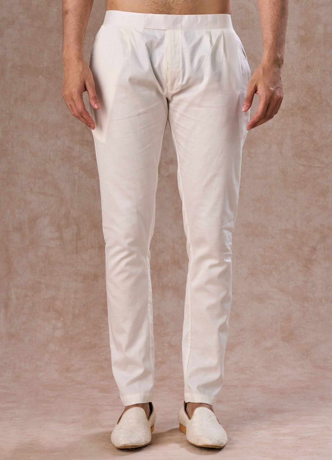 Manyavar Men Elegant Cream Event Pant