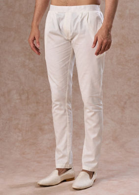Manyavar Men Elegant Cream Event Pant