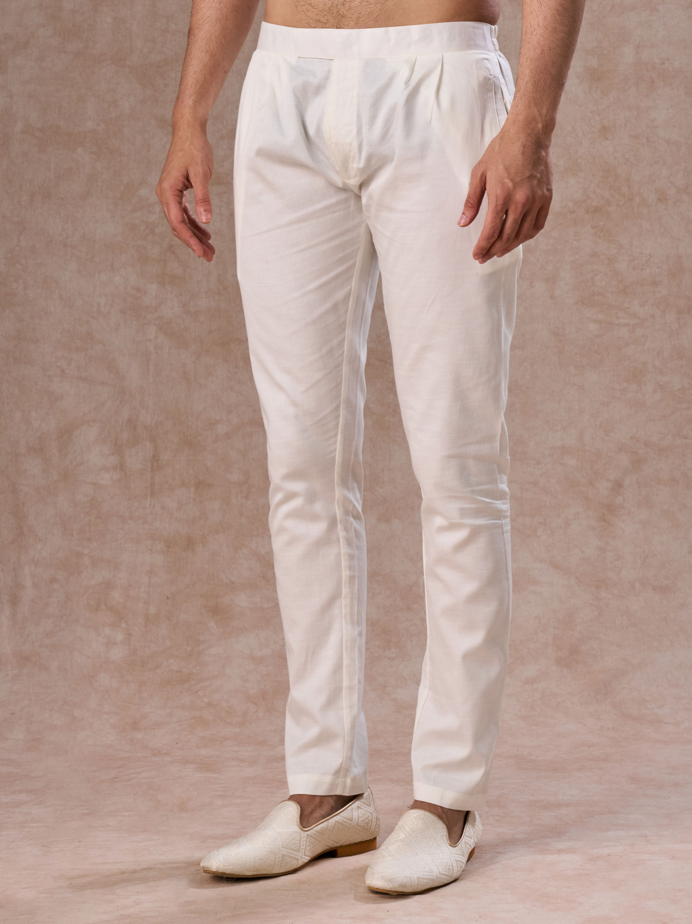 Manyavar Men Elegant Cream Event Pant