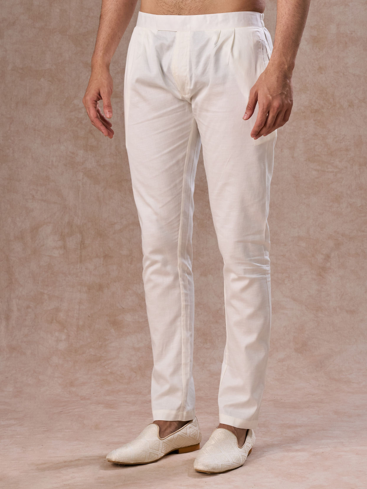 Manyavar Men Elegant Cream Event Pant