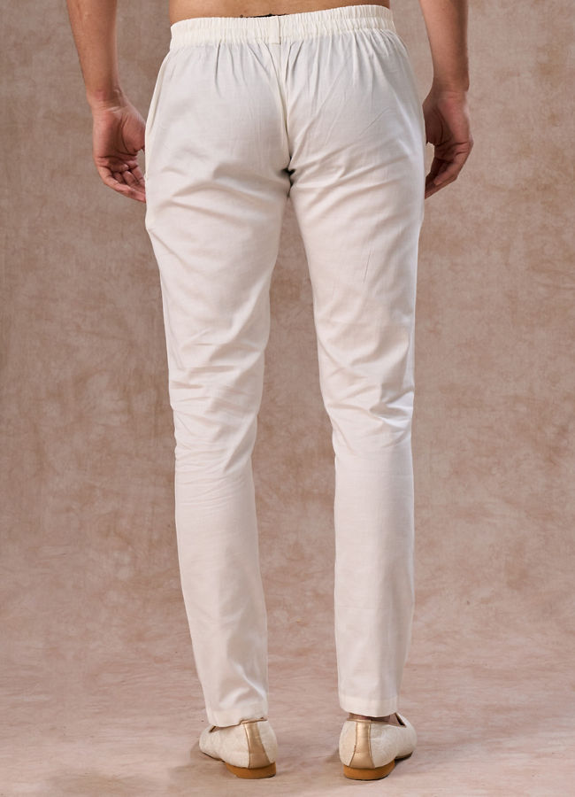 Manyavar Men Elegant Cream Event Pant