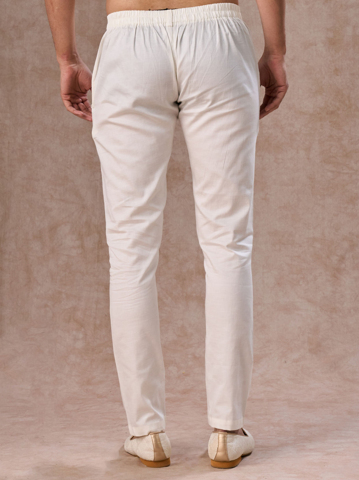 Manyavar Men Elegant Cream Event Pant