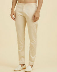 Manyavar Men Elegant Beige Occasion Pant