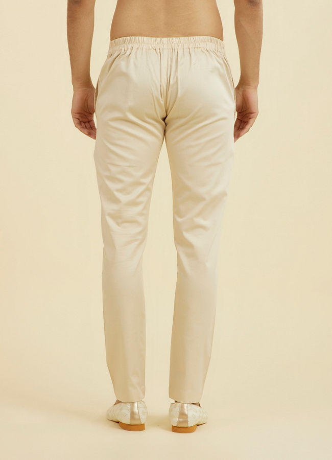 Manyavar Men Elegant Beige Occasion Pant