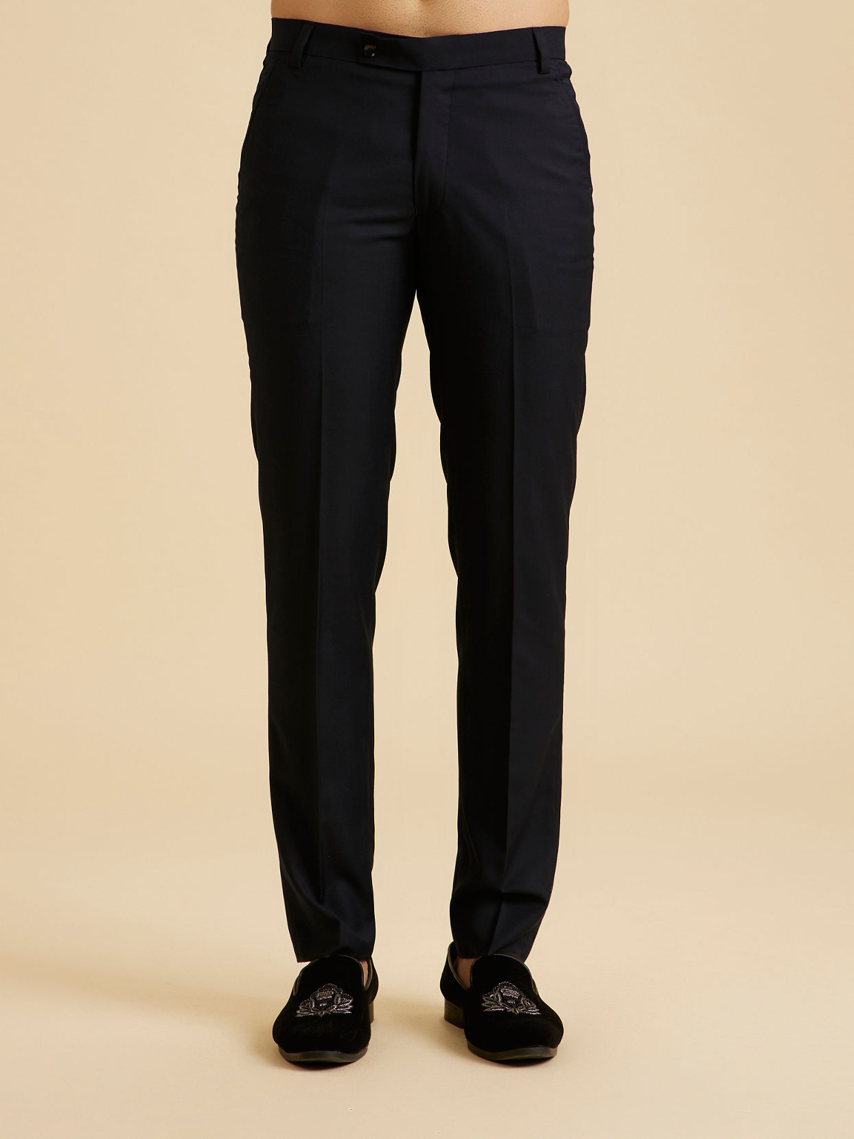 Manyavar Men Elegant Dark Blue Pant