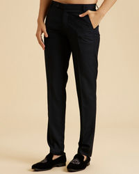 Manyavar Men Elegant Dark Blue Pant
