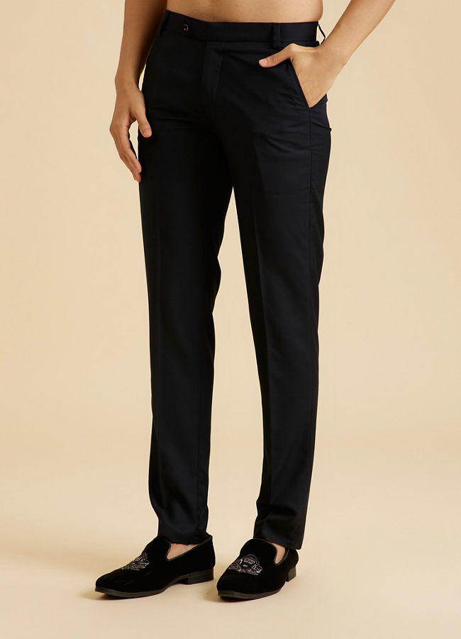 Manyavar Men Elegant Dark Blue Pant