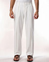 Manyavar Men Cream Spandex Pant with Pleats