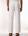 Manyavar Men Cream Spandex Pant with Pleats