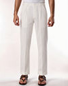 Manyavar Men Cream Blended Rayon Pant with Pleats